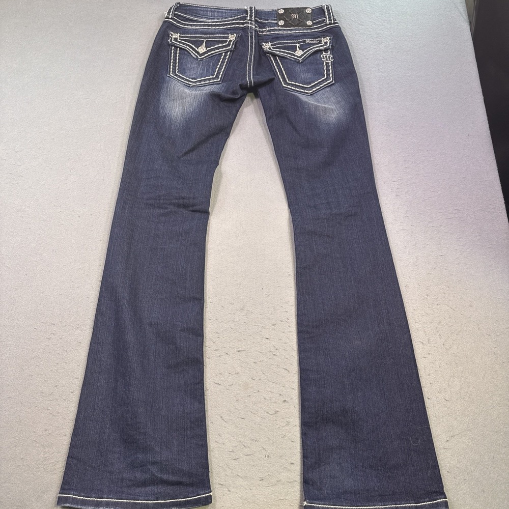 Miss Me Women Jeans WOMENS 28x34 Boot Cut Embroidered Stretch THICK STITCH - Picture 8 of 10